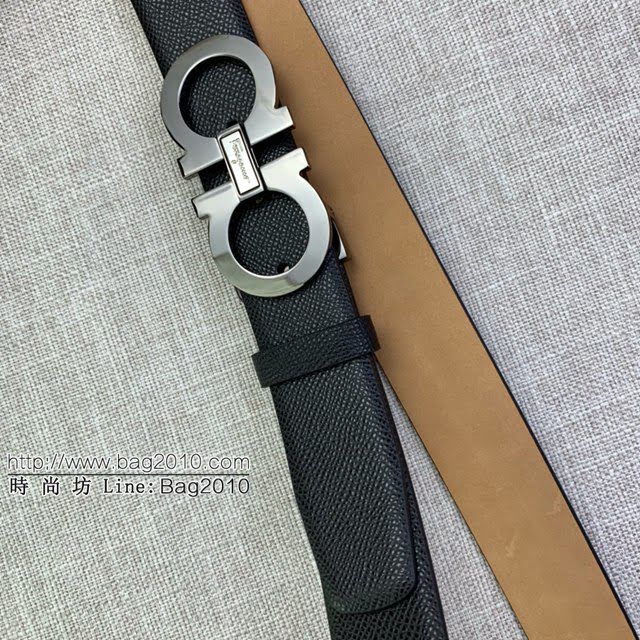 菲拉格慕男士皮帶 Ferragamo雙面牛皮紋理腰帶  jjp1931